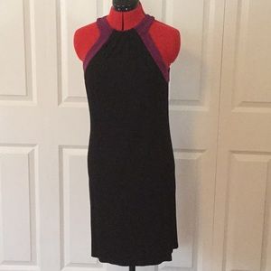 Black and purple sleeveless dress